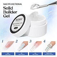 Mizhse Solid Builder Gel Sculpture Extension Gel For Nails Nonsticky Hand 3D Carving Gel Nude Pink Modeling Nail Art Gel 15G