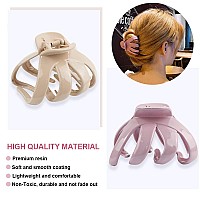 Maorulu Hair Clip For Thick Hair Big Claw Clips For Women And Girls Matte Octopus Clips Strong Hold Jumbo Hair Clip 6 Packs