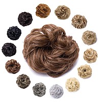 Hairro Messy Hair Bun Hair Piece For Women Hair Updo Scrunchies Synthetic Donut Stretchy Wedding Bridal Chignons Blonde Easy Bun