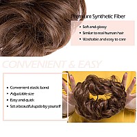 Hairro Messy Hair Bun Hair Piece For Women Hair Updo Scrunchies Synthetic Donut Stretchy Wedding Bridal Chignons Blonde Easy Bun