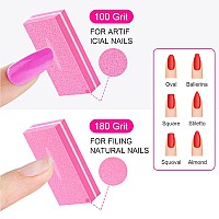 Diesisa Buffer Block Nail File 100180 Grit Sponge Nail Buffers For Acrylic Nails Mini Buffing Block Double Sided For Manicure