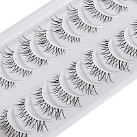 Manga Lashes Natural Look Japanese Anime Lashes Korean Asian Wispy Spiky Lashes With Clear Band Short Fake Eyelash 10 Pairs Pack