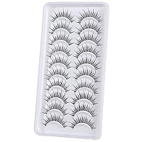 Manga Lashes Natural Look Japanese Anime Lashes Korean Asian Wispy Spiky Lashes With Clear Band Short Fake Eyelash 10 Pairs Pack