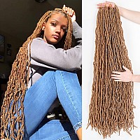 Bluonasi 40 Inch Hair Faux Locs Crochet Braids Hair 2 Packs Goddess Locs Synthetic Hair Extend New Soft Locs Braiding Hair For W