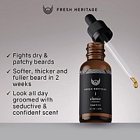 Fresh Heritage Beard Oil 1Oz Natural Formula For Softer Fuller Thicker Growth Unscented Fragrancefree Beard Care For Bla