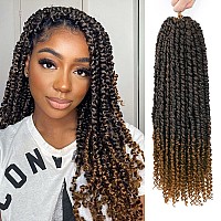 Pre-Twisted Passion Twist Hair, 8 Packs 112 Strands Pre Looped Passion Twist Braiding Hair for Women, Short Passion Twists crochet Hair Synthetic Hair Extensions (20 Inch (Pack of 8), T30)