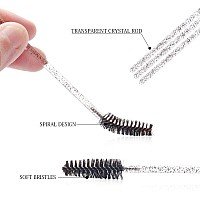 300Pcs Disposable Mascara Wands Spoolie Brush Crystal Eyebrow Brushes Eyelash Extension Applicator Makeup Kitsmyaokueup Black