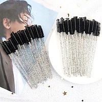 300Pcs Disposable Mascara Wands Spoolie Brush Crystal Eyebrow Brushes Eyelash Extension Applicator Makeup Kitsmyaokueup Black