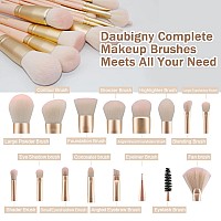 Makeup Brushesdaubigny 16Pcs Silver Premium Synthetic Makeup Brush Set With Professional Foundation Brushes Powder Concealers E