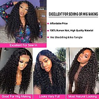 Deep Wave Bundles With Closure Human Hair 12 14 1610 Closure 4X4 Lace Closure With Baby Hair Natural Color 3 Bundles With Clo