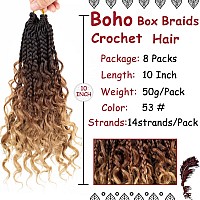 Beverlee Goddess Box Braids Crochet Hair 10 Inch Crochet Boho Box Braids Crochet Braids 8 Packs Bohemian Box Braids Box Braids W