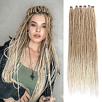 Leeven 40 Strands Thin Synthetic Dreads Extensions 24 Inch Ombre Blonde Se Hippie Dreadlock 06 Cm Width Loc Extensions Handmade