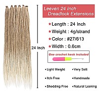 Leeven 40 Strands Thin Synthetic Dreads Extensions 24 Inch Ombre Blonde Se Hippie Dreadlock 06 Cm Width Loc Extensions Handmade