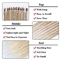 Leeven 40 Strands Thin Synthetic Dreads Extensions 24 Inch Ombre Blonde Se Hippie Dreadlock 06 Cm Width Loc Extensions Handmade