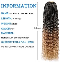 Jvilo Goddess Locs Curly Ends 30Inchs 8Packs Synthetic Faux Locs Crochet Hair With Curly Ends New Soft Locs Crochet Hair Deep Wa