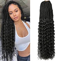 Jvilo Goddess Locs Curly Ends 30Inchs 8Packs Synthetic Faux Locs Crochet Hair With Curly Ends New Soft Locs Crochet Hair Deep Wa