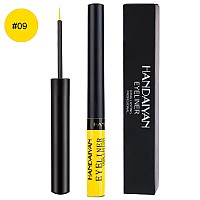 DekRion Liquid Eyeliner, Matte Colored Eyeliners, Yellow Eyeliner, White Black Red Brown Green Purple Waterproof High-pigmented Colorful Eyeliners Eye Makeup, 1PC Yellow