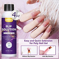 Xifepfr Poly Gel Slip Solution 120Ml Slip Solution For Polygel Nails Antistick Poly Extension Gel Liquid Slip Solution Set Wit