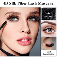 4D Silk Fiber Lash Mascara Extension Voluminous Fiber Mascara Waterproof Smudgeproof Mascara Longlasting No Flaking Natural