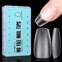 Tomicca Short Nail Tips 15 Sizes Soft Gel Nail Tips 450Pcs Full Cover Coffin Nail Tips Acrylic Doublesided Matte Short Gel