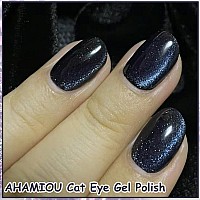 Ahamiou Crystal Cat Eye Gel Polish Kits Magnetic Nail Polish Set Holographic Cats Eyes Gel Nail Polish Shiny Diamond Glitter Gel