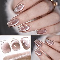 Ahamiou Crystal Cat Eye Gel Polish Kits Magnetic Nail Polish Set Holographic Cats Eyes Gel Nail Polish Shiny Diamond Glitter Gel