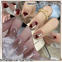 Ahamiou Crystal Cat Eye Gel Polish Kits Magnetic Nail Polish Set Holographic Cats Eyes Gel Nail Polish Shiny Diamond Glitter Gel