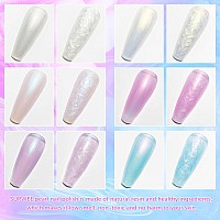 Supwee Pearl Gel Nail Polish Shimmer Mermaid Gel Polish White Pink Purple Blue Glitter Nail Polish Pearlescent Nail Gel Shell Sw