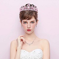 Didder Baroque Vintage Tiara Pink Crystal Crown Tiaras For Women Royal Crowns For Women Tiaras For Girls Tiara Hair Accessories