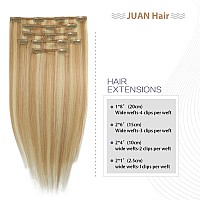 15 Inch Clip in Hair Extensions Real Human Hair 70G Light Brown/Bleach Blonde 100% Remy Human Hair Soft Silky Straight for Fashion Women 7pcs 16clips One Pack (15 Inch #12P613)