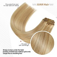 15 Inch Clip in Hair Extensions Real Human Hair 70G Light Brown/Bleach Blonde 100% Remy Human Hair Soft Silky Straight for Fashion Women 7pcs 16clips One Pack (15 Inch #12P613)