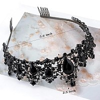 Didder Baroque Vintage Tiara Black Crystal Crown Tiaras For Women Royal Crowns For Women Tiaras For Girls Tiara Hair Accessorie