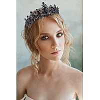 Didder Baroque Vintage Tiara Black Crystal Crown Tiaras For Women Royal Crowns For Women Tiaras For Girls Tiara Hair Accessorie