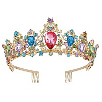 Didder Baroque Vintage Tiara Multicolor Crystal Crown Tiaras For Women Royal Crowns For Women Tiaras For Girls Tiara Hair Acces