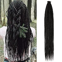 Aguacor 24Inches Synthetic Single Ended Dreadlock Extensions 20 Strands Thin 06Cm Soft Dark Brown Se Dreadlock Extensions For W