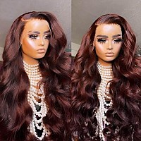 Beauty Forever Reddish Brown Lace Front Wig 13X4 Body Wave Human Hair Wigs For Women20 Inch Brazilian Remy Hair Copper Red Colo