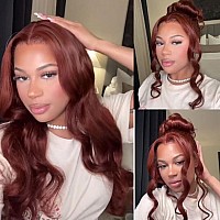 Beauty Forever Reddish Brown Lace Front Wig 13X4 Body Wave Human Hair Wigs For Women20 Inch Brazilian Remy Hair Copper Red Colo