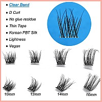 Clear Band Lasshes Clusters Russian D Curl Ninglash Nf14 Diy Eyelash Extension 96 Pcs Individual Lash Extensions Soft Natural Li