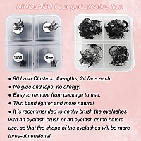 Clear Band Lasshes Clusters Russian D Curl Ninglash Nf14 Diy Eyelash Extension 96 Pcs Individual Lash Extensions Soft Natural Li