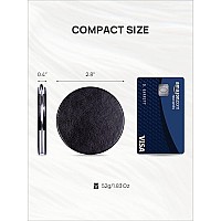 Omiro 1X10X300R Magnifying Compact Mirror With Pu Leather Ultraportable For Purses And Travel Round Black