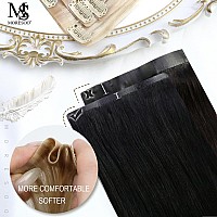 Moresoo Clip In Hair Extensions Seamless Black Human Hair Clip In Extensions Seamless Hair Extensions Clip In Human Hair Jet Bla