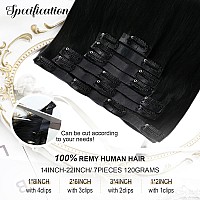 Moresoo Clip In Hair Extensions Seamless Black Human Hair Clip In Extensions Seamless Hair Extensions Clip In Human Hair Jet Bla