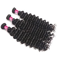 Odir Deep Wave Human Hair Bundles 14 16 18 Unprocessed 9A Brazilian Deep Curly Wave Virgin Hair 3 Bundles 300G Remy Hair Extensi