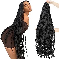 44 Inch New Soft Locs Crochet Hair 6 Packs Natural Color Faux Locs Crochet Braids Hair Pre Looped Synthetic Super Long Pre Exten