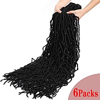 44 Inch New Soft Locs Crochet Hair 6 Packs Natural Color Faux Locs Crochet Braids Hair Pre Looped Synthetic Super Long Pre Exten