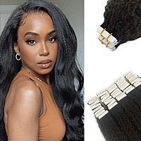 Tape In Hair Extensions Natural Blac Kinky Straight Human Hair For Black Women Double Sided Tape In Kinky Straigh Extensions 40