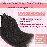 Tape In Hair Extensions Natural Blac Kinky Straight Human Hair For Black Women Double Sided Tape In Kinky Straigh Extensions 40