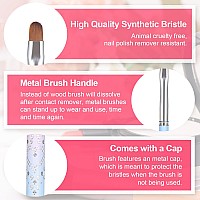 Savita 3Pcs Nail Art Clean Up Brushes Nail Painting Brushes With Round Angled Flat Head Colorful Glitter Nail Pen Painting T