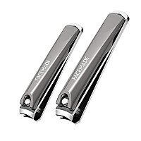 Facemade Nail Clippers Set Stainless Steel Toenail And Fingernail Clippers 2 Packlarge And Small Ultra Sharp Sturdy Nail Cut