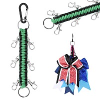 Deeka Paracord Handmade Cheer Bows Holder For Cheerleading Teen Girls High School College Sports Greenblack